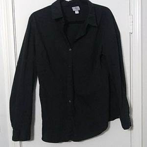 Worthington Stretch Black Button Up Shirt Size 14